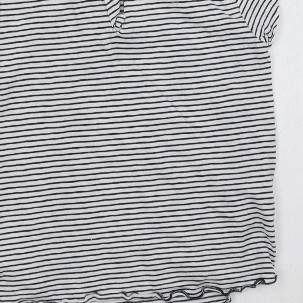 NEXT Girls White Striped  Basic T-Shirt Size 2-3 Years