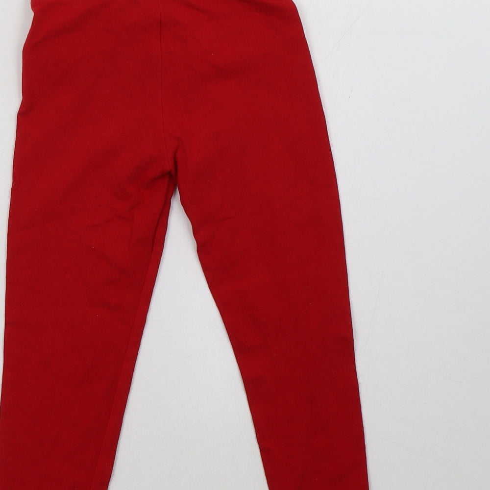 evie Girls Red   Sweatpants Trousers Size 3-4 Years