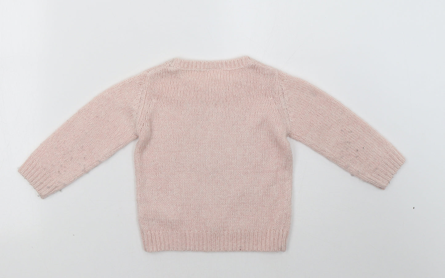 F&F Girls Pink  Knit Pullover Jumper Size 12-18 Months