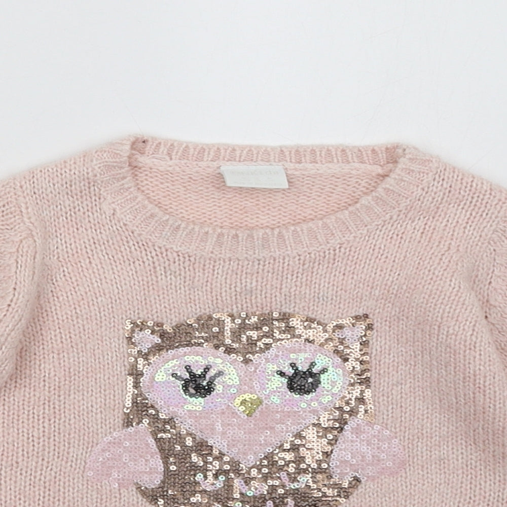 F&F Girls Pink  Knit Pullover Jumper Size 12-18 Months