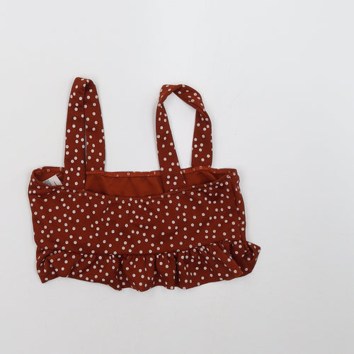 Missguided Womens Brown Polka Dot  Cropped Tank Size 6