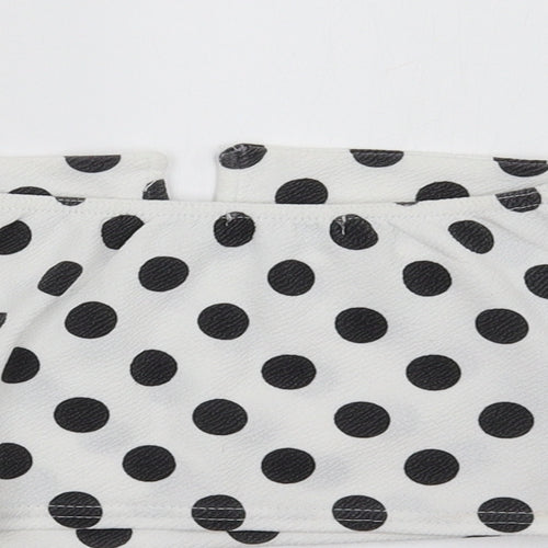 PRETTYLITTLETHING Womens White Polka Dot  Cropped Tank Size 6