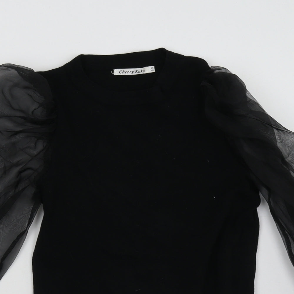 cherry koko Womens Black   Pullover Sweatshirt Size M