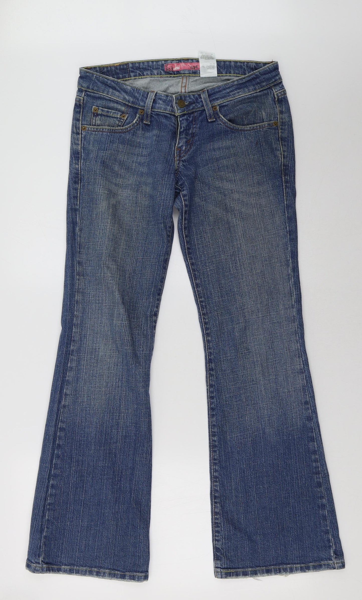 levis Womens Blue  Denim Flared Jeans Size 30 L30 in