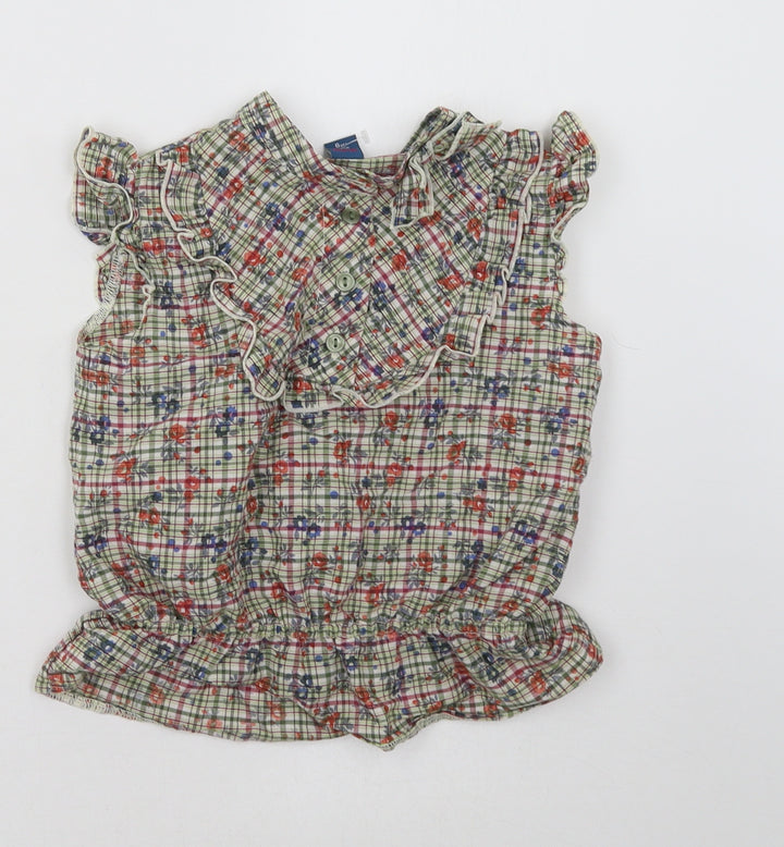 Primark Girls Green Check  Basic Tank Size 6 Years