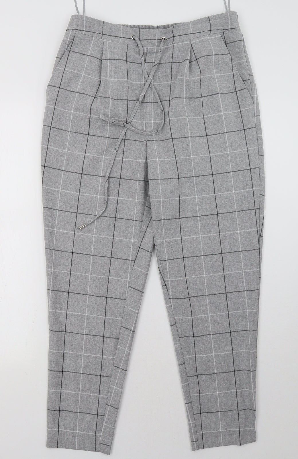 F&F Womens Grey Check  Trousers  Size 12 L30 in