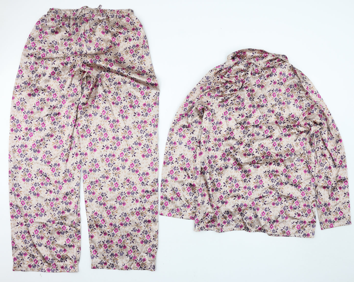 Camille Womens Multicoloured Floral  Top Pyjama Set Size 12