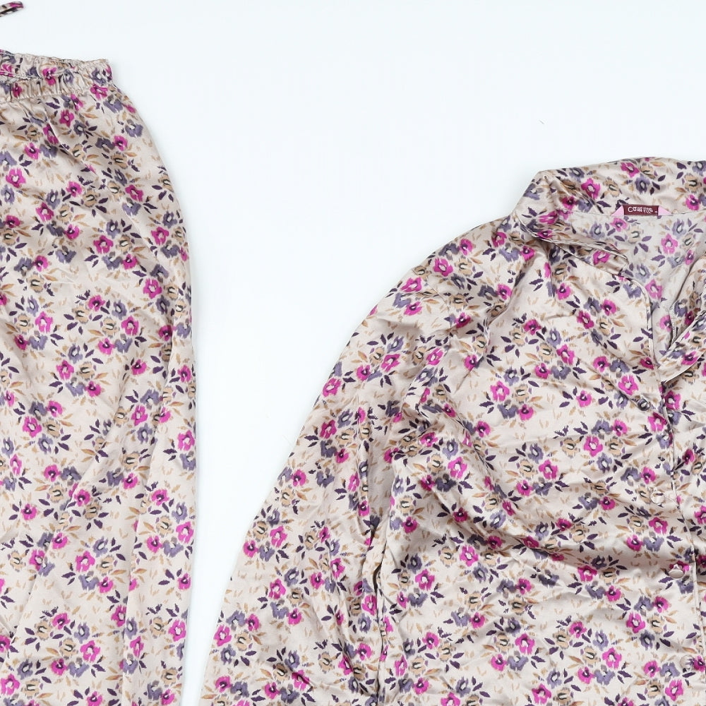 Camille Womens Multicoloured Floral  Top Pyjama Set Size 12