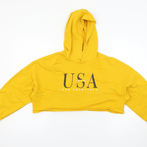 H&M Womens Yellow   Pullover Hoodie Size S
