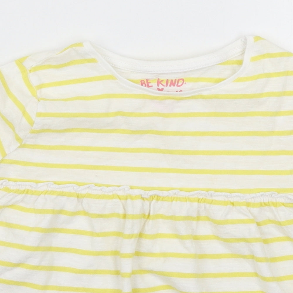 F&F Girls Yellow Striped  Basic Casual Size 5-6 Years