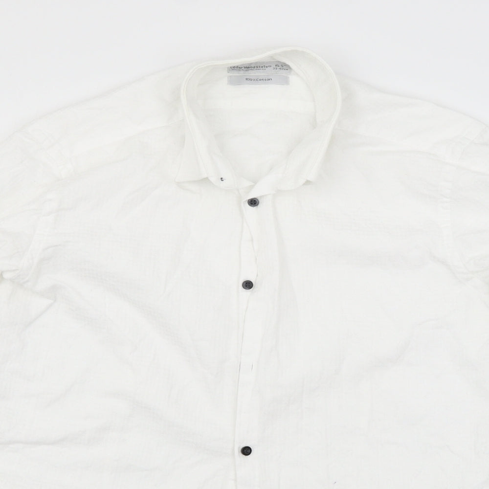 Cedar Wood State Mens White    Button-Up Size 15.5