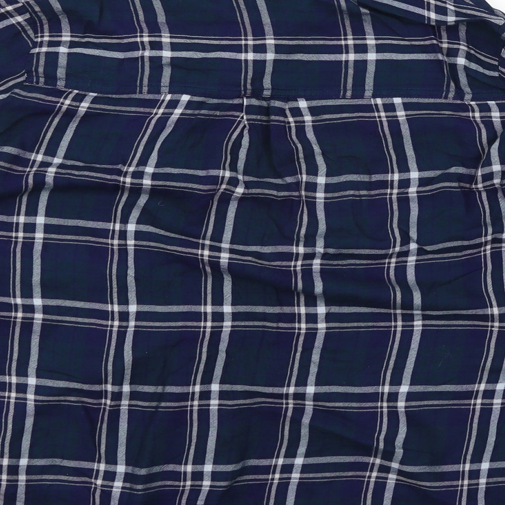 Oasis Womens Black Check  Basic Button-Up Size 12