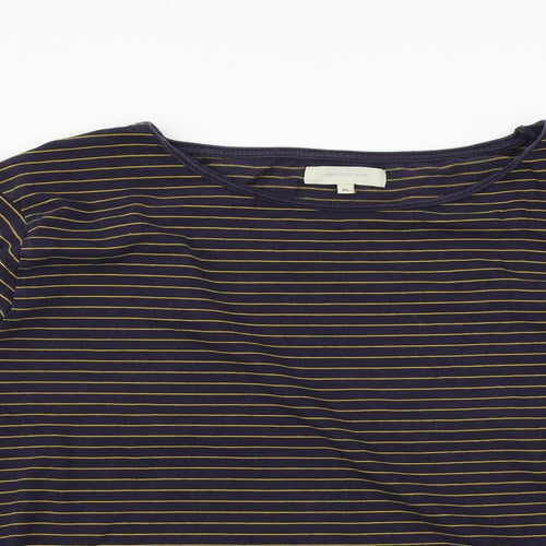 River Island Womens Blue Striped  Basic T-Shirt Size XL
