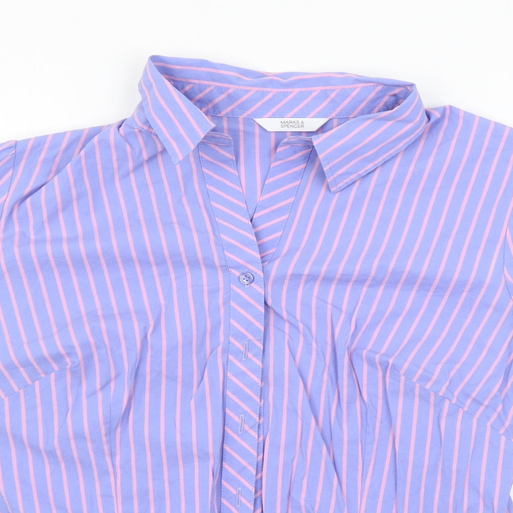 Marks and Spencer Womens Purple Striped  Basic Blouse Size 12