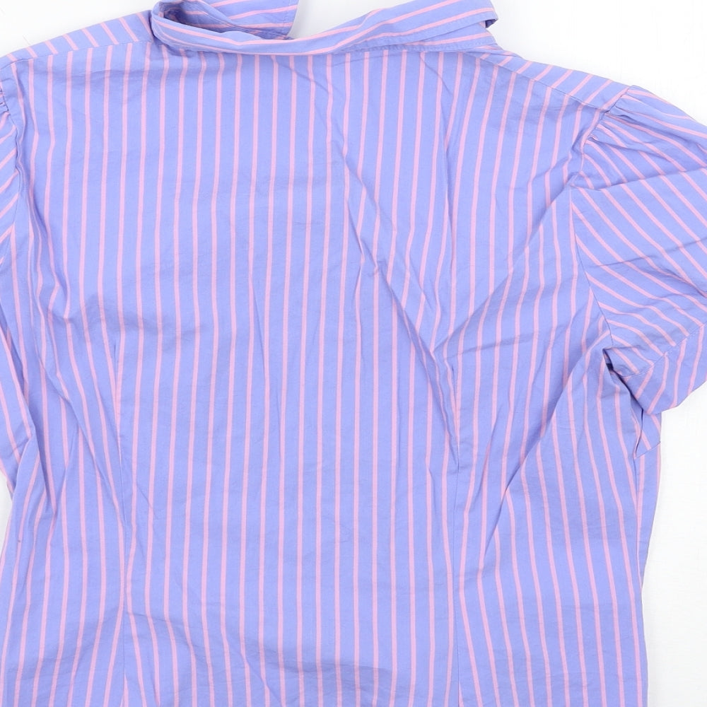 Marks and Spencer Womens Purple Striped  Basic Blouse Size 12