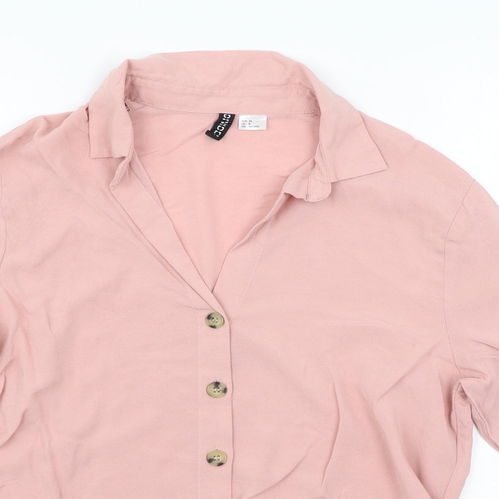 H&M Womens Pink   Basic Blouse Size 8