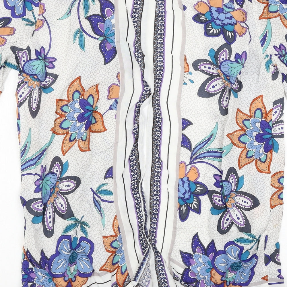 Peacocks Womens Multicoloured Floral  Kimono Blouse Size 14