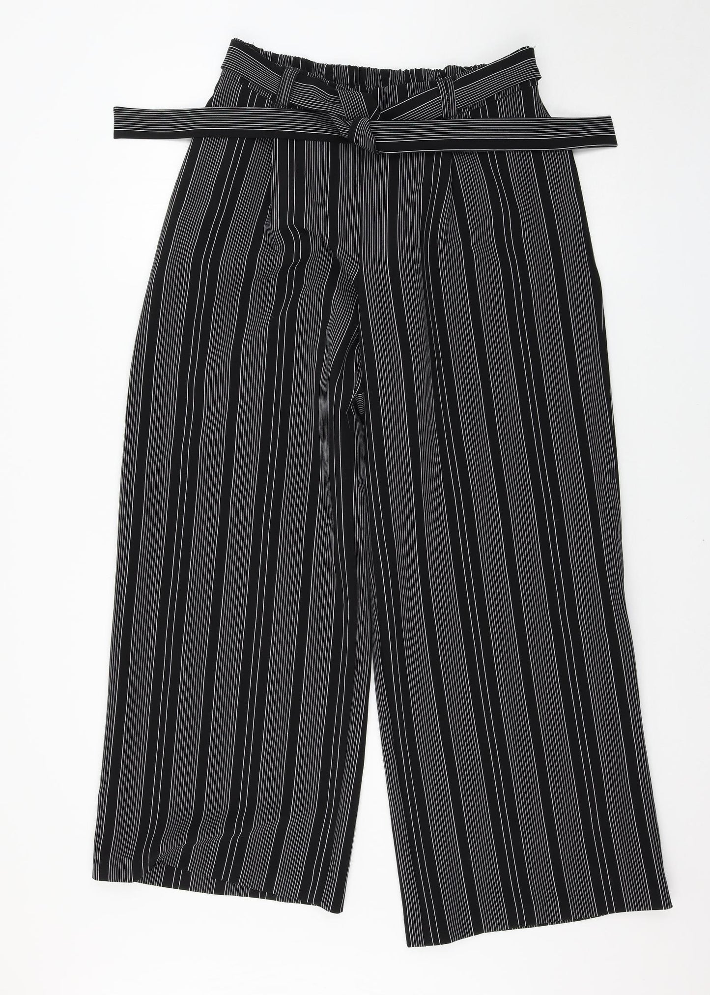 Adrienne Vittadini Womens Black Striped  Trousers  Size 10 L29 in