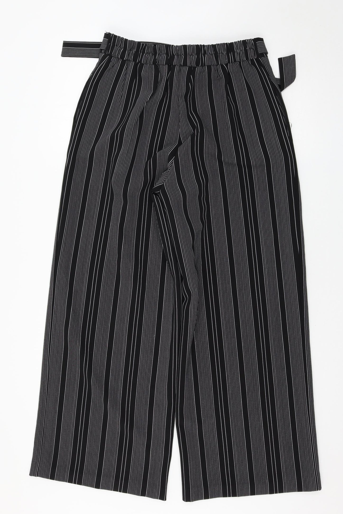 Adrienne Vittadini Womens Black Striped  Trousers  Size 10 L29 in