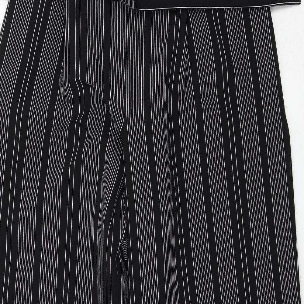 Adrienne Vittadini Womens Black Striped  Trousers  Size 10 L29 in