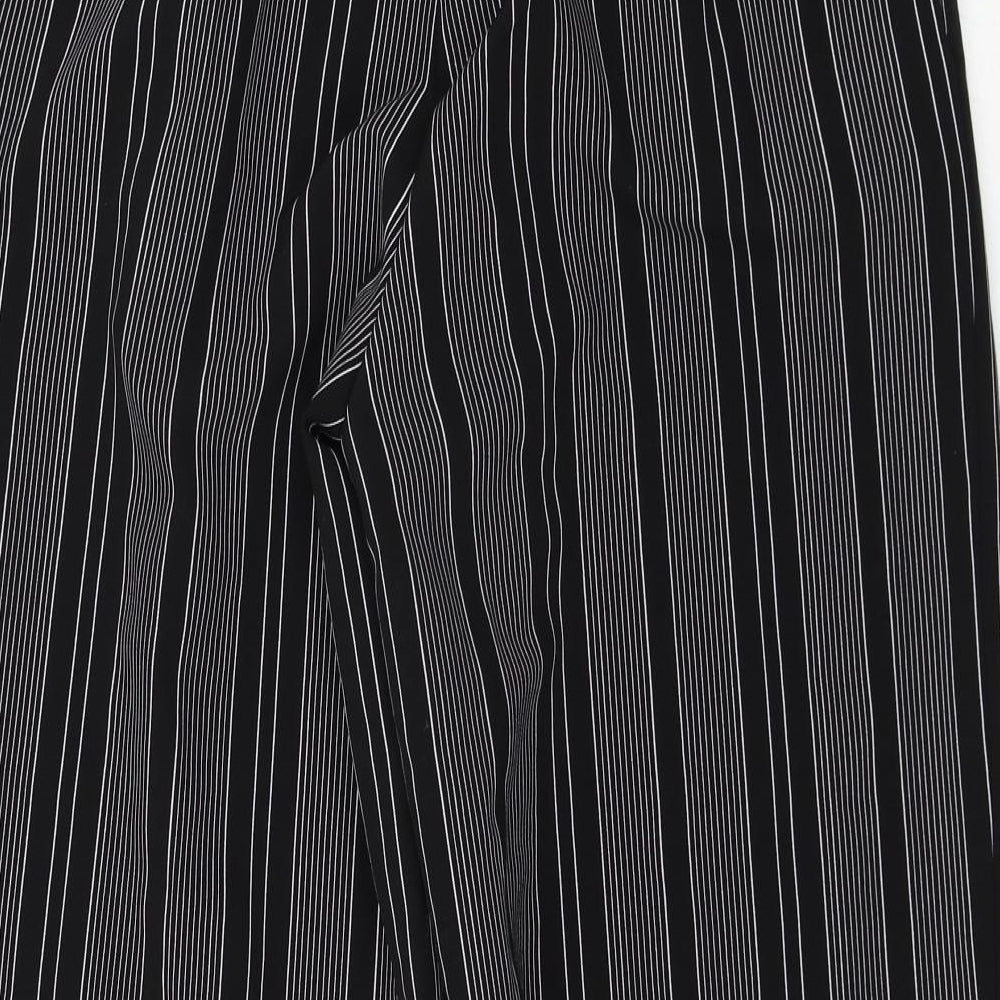 Adrienne Vittadini Womens Black Striped  Trousers  Size 10 L29 in
