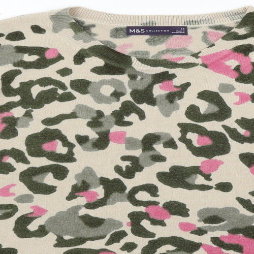 Marks and Spencer Womens Multicoloured Animal Print  Pullover Jumper Size 14