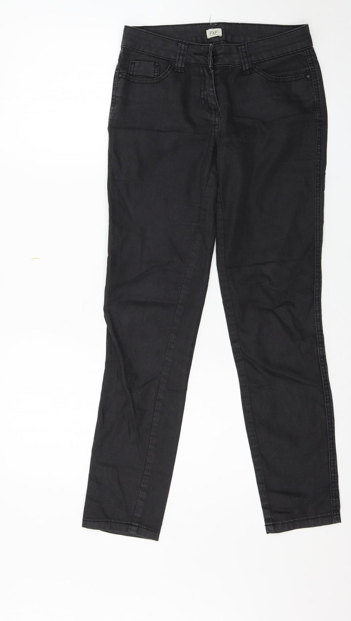 F&F Womens Black Skinny Jeans Size 6 L28 in
