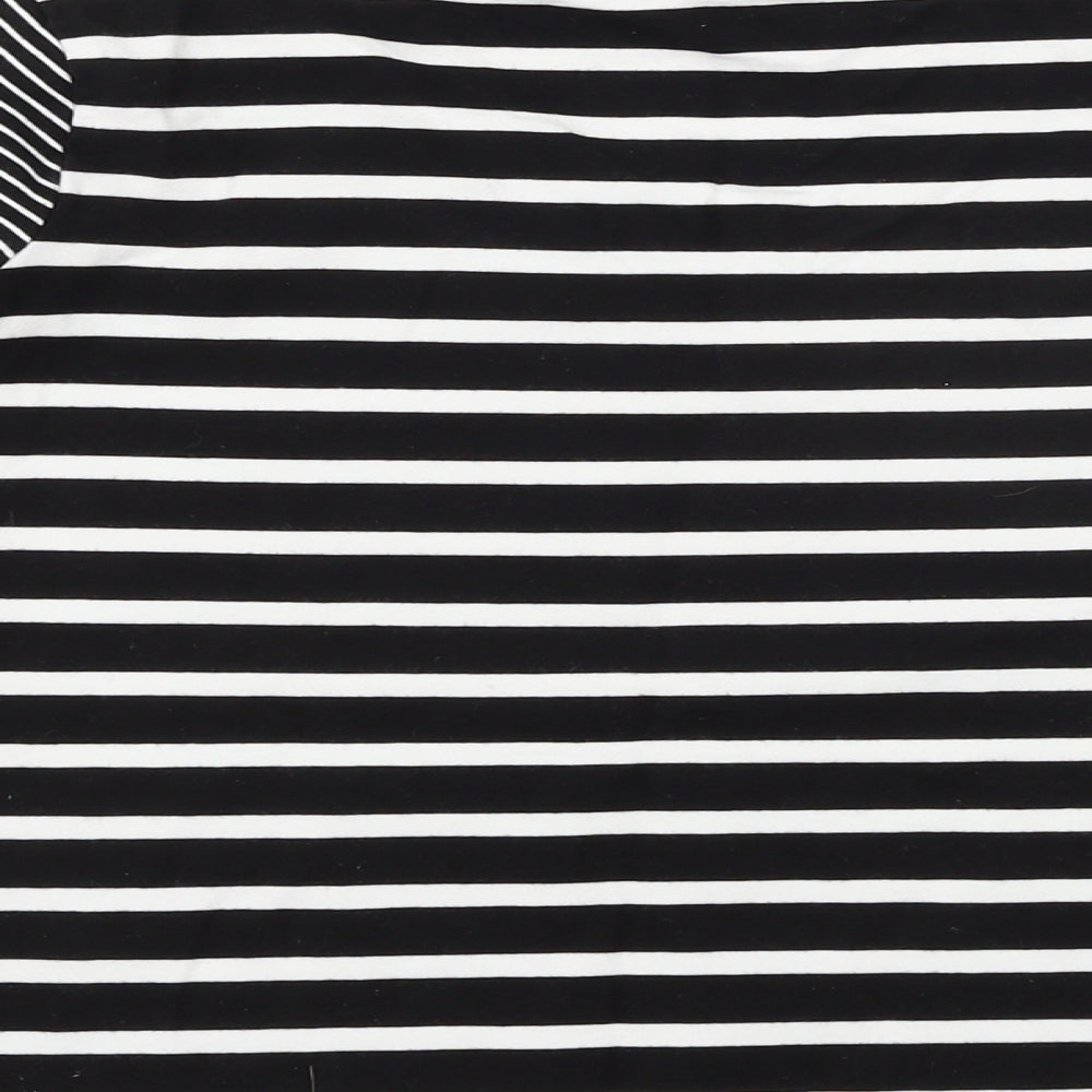 TU Womens Black Striped  Basic T-Shirt Size 14