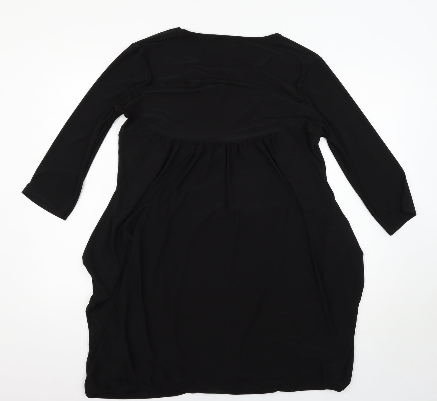Nicole Womens Black Houndstooth  T-Shirt Dress  Size L