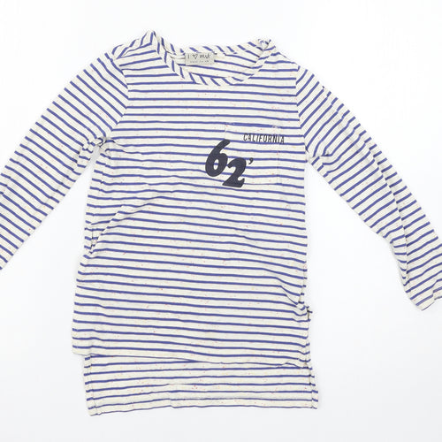 NEXT Girls Multicoloured Striped  Basic T-Shirt Size 6 Years
