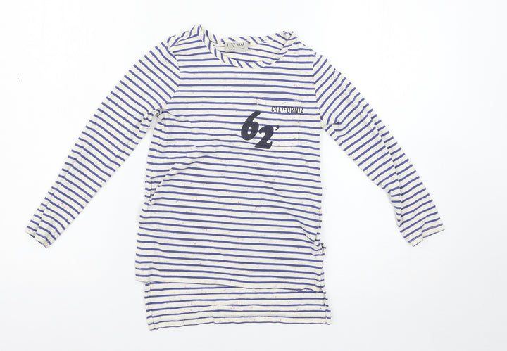 NEXT Girls Multicoloured Striped  Basic T-Shirt Size 6 Years