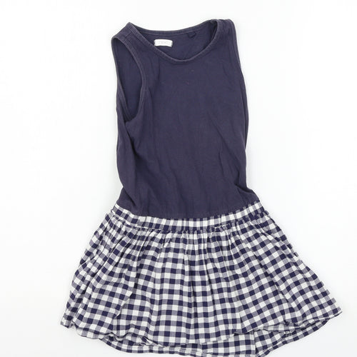 NEXT Girls Blue Check  Tank Dress  Size 5 Years