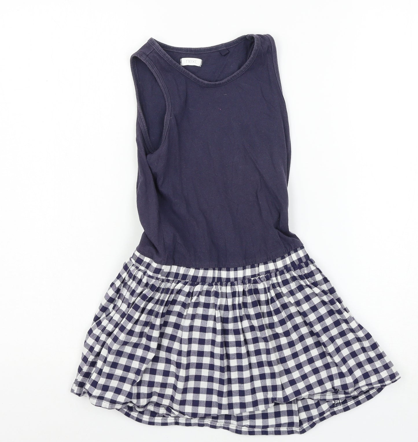 NEXT Girls Blue Check  Tank Dress  Size 5 Years