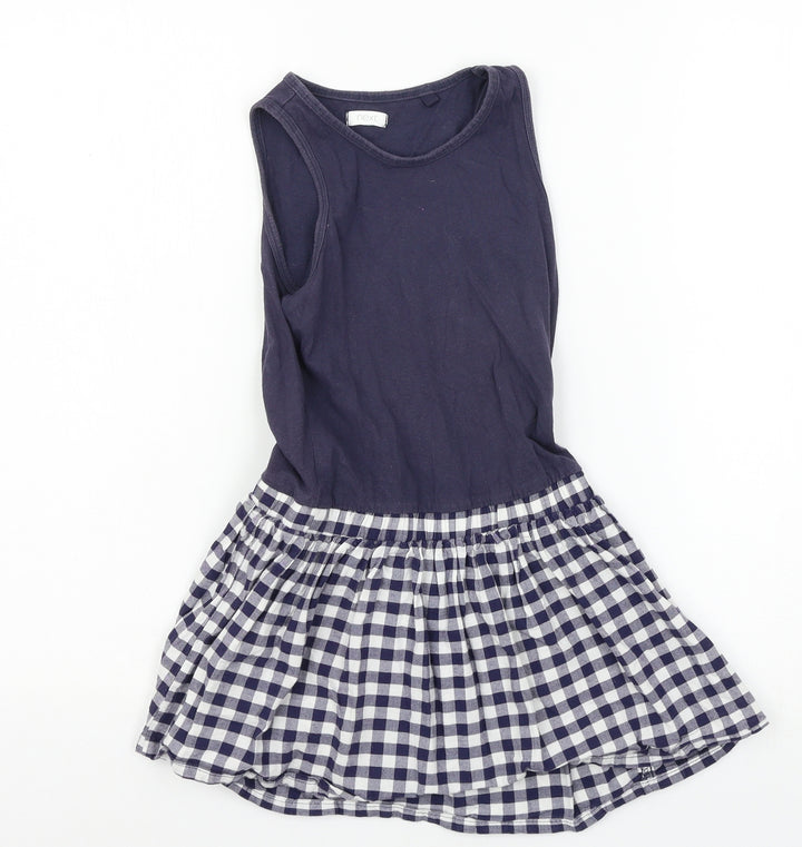 NEXT Girls Blue Check  Tank Dress  Size 5 Years