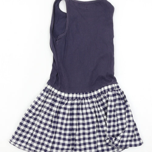 NEXT Girls Blue Check  Tank Dress  Size 5 Years