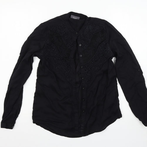 Yessica Womens Black   Basic Button-Up Size 6