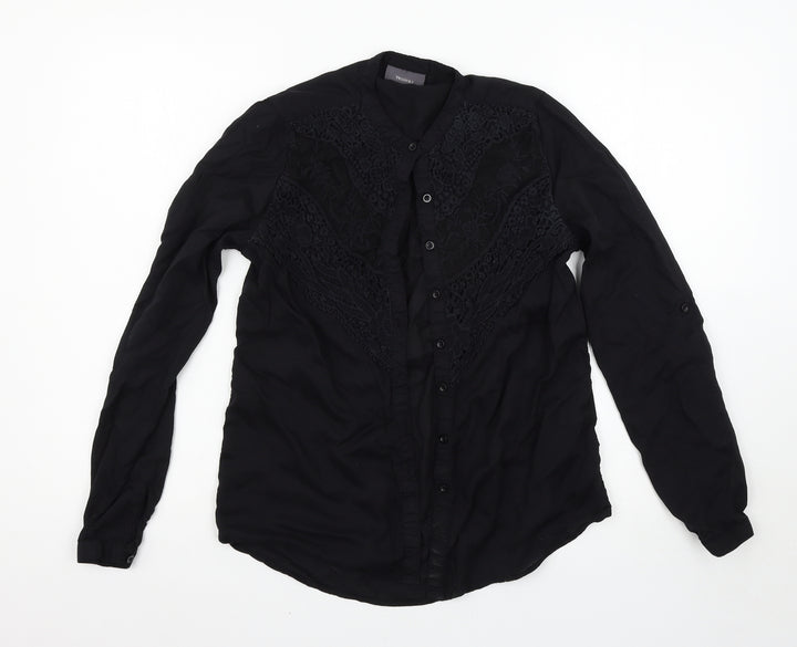 Yessica Womens Black   Basic Button-Up Size 6