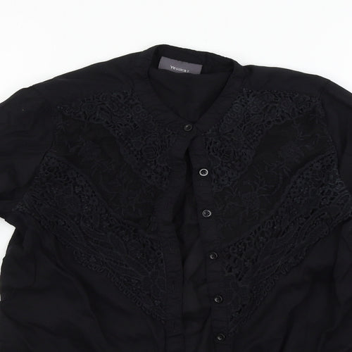 Yessica Womens Black   Basic Button-Up Size 6