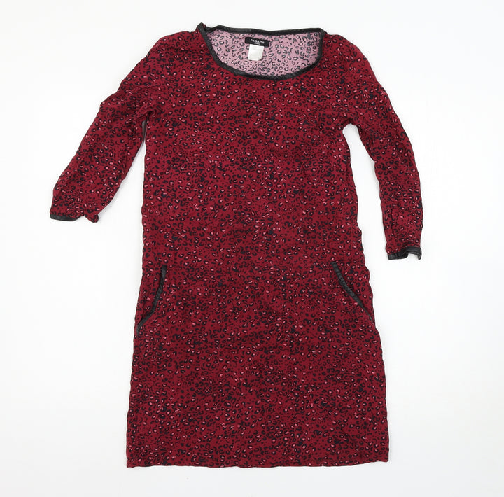 Le Redoute Womens Red Animal Print  T-Shirt Dress  Size 6