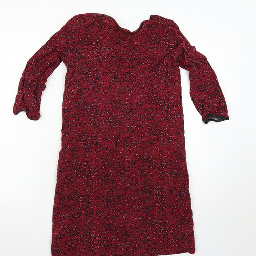 Le Redoute Womens Red Animal Print  T-Shirt Dress  Size 6