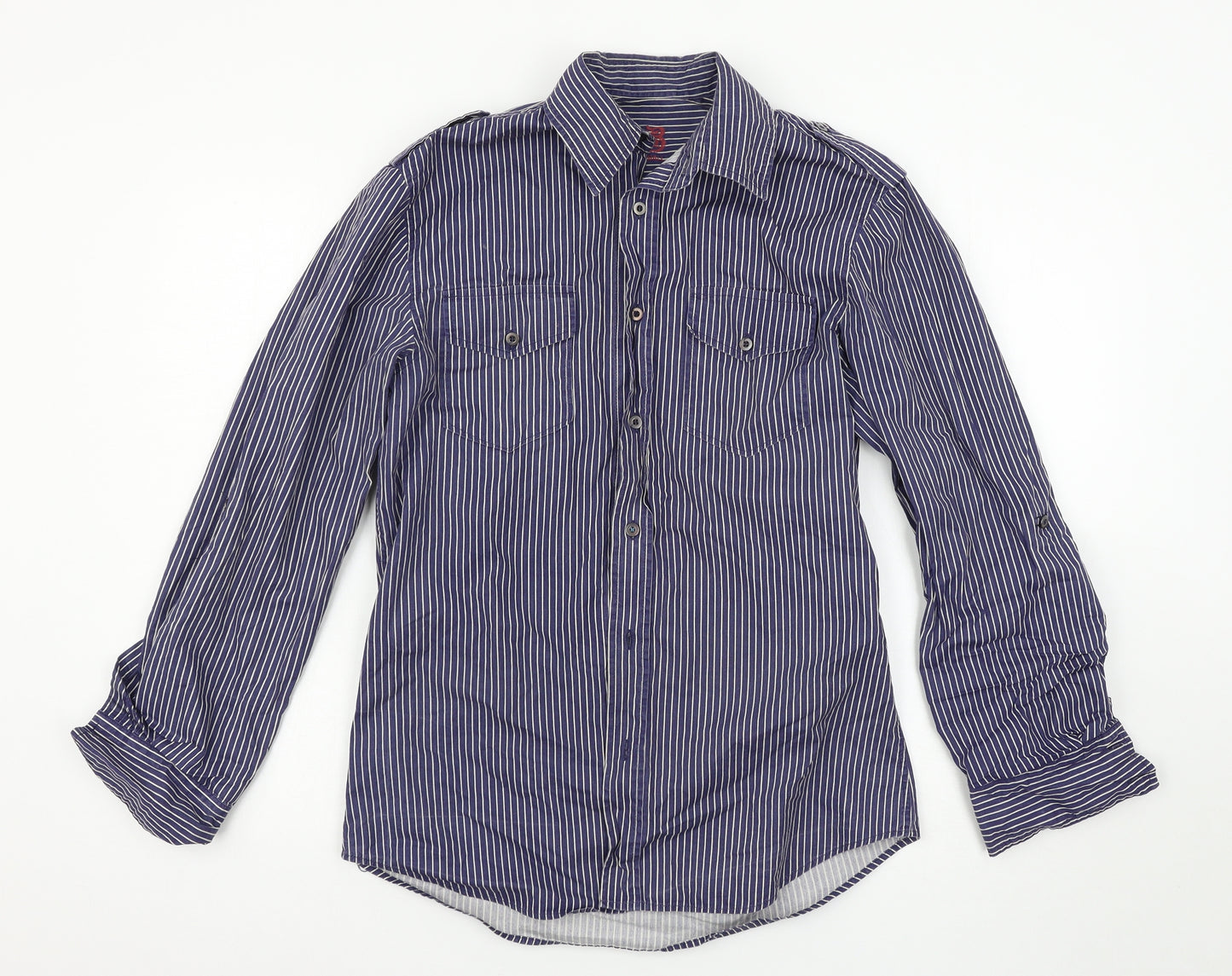 Burton Mens Black Striped   Button-Up Size S