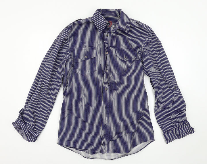 Burton Mens Black Striped   Button-Up Size S