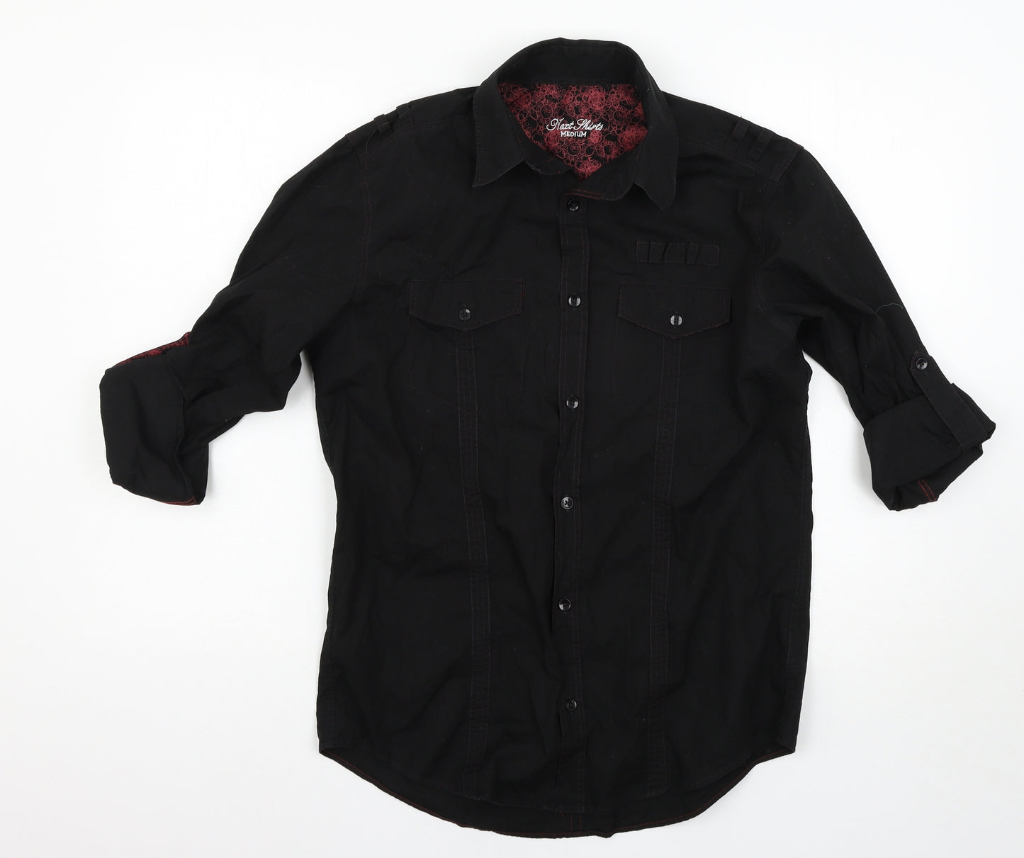 NEXT Mens Black    Button-Up Size M