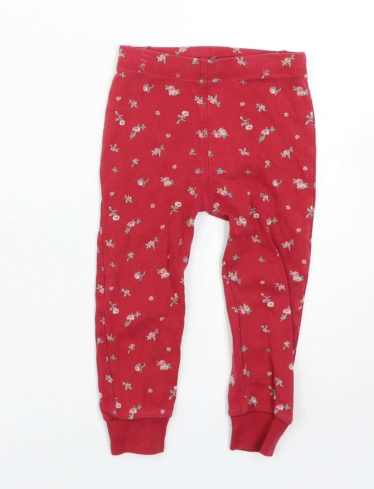 NEXT Girls Red Floral  Jogger Trousers Size 2-3 Years