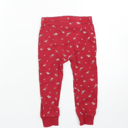 NEXT Girls Red Floral  Jogger Trousers Size 2-3 Years