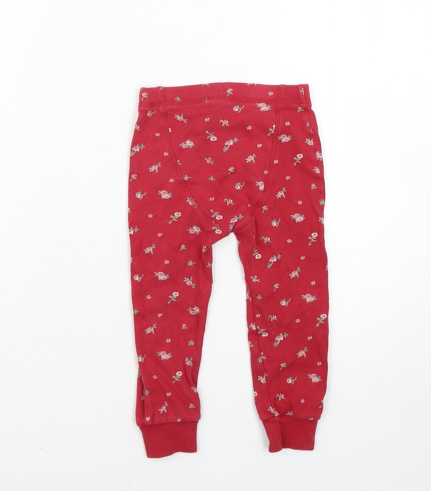 NEXT Girls Red Floral  Jogger Trousers Size 2-3 Years