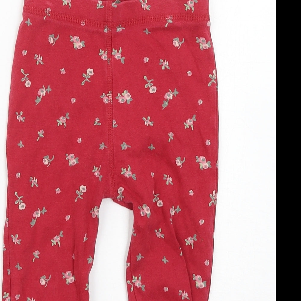 NEXT Girls Red Floral  Jogger Trousers Size 2-3 Years