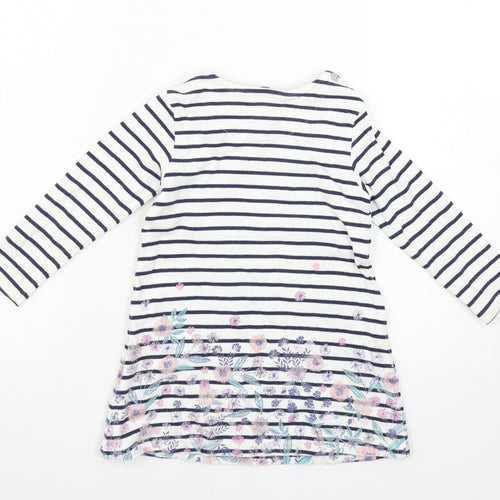 Maine New England Girls Multicoloured Striped  T-Shirt Dress  Size 3-4 Years