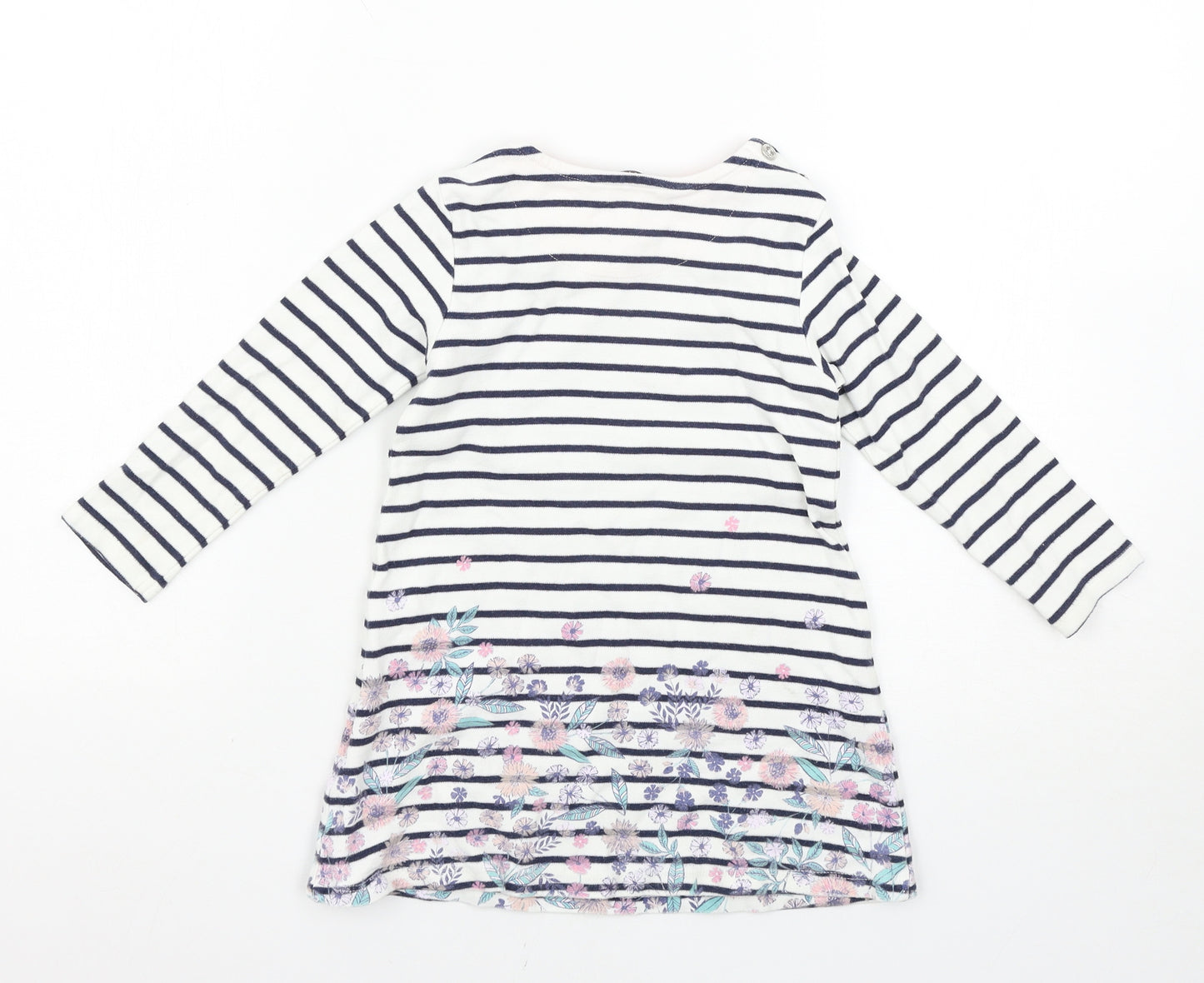 Maine New England Girls Multicoloured Striped  T-Shirt Dress  Size 3-4 Years
