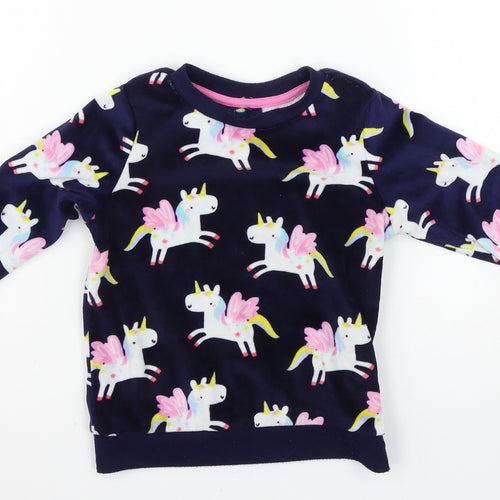 George Girls Blue Solid  Top Pyjama Set Size 3-4 Years